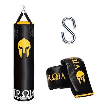 Kit de Luta Troia: Saco de Pancada Troia Profissional - 160cm + Luvas de Treino