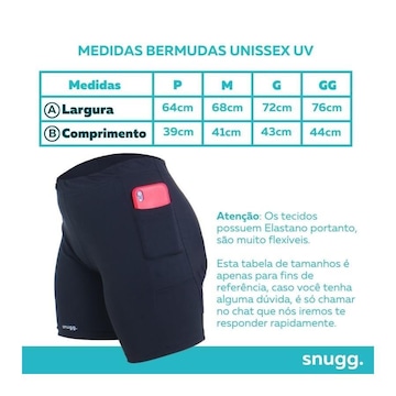 Bermuda com Bolso Segunda Pele Snugg Wear Proteção Uv50+ - Feminina