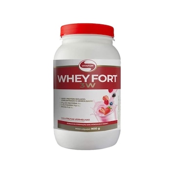 Whey Fort 3W Vitafor - Frutas Vermelhas - 900g