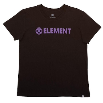 Camiseta Element Blazin Color Preta Logo Roxo