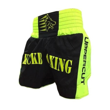 Calção Short Kickboxing  Premium Preto/Verde Uppercut