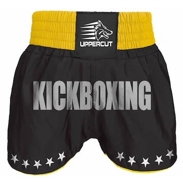 Calção Short Kickboxing  GP Preto/Amarelo- Uppercut