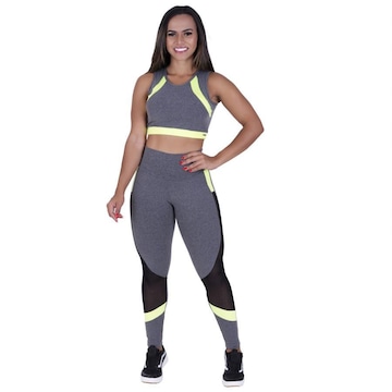 Conjunto Orbis Fitness com Calça Legging e Top Pillar com Bojo Alta Compressão - Feminina