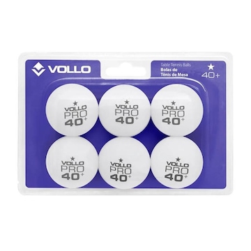 Kit de Bola de Ping Pong Vollo 3 Estrelas Profissional - 6 Unds