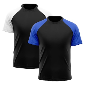 Camiseta Whats Wear Raglan Dry Fit com Proteção Solar UV - Masculina - 2 Unds