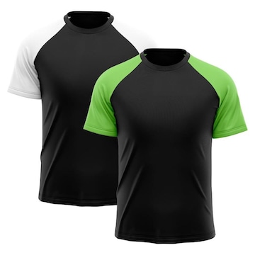 Camiseta Whats Wear Raglan Dry Fit com Proteção Solar UV - Masculina - 2 Unds