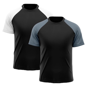 Camiseta Whats Wear Raglan Dry Fit com Proteção Solar UV - Masculina - 2 Unds