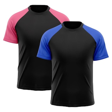 Camiseta Whats Wear Raglan Dry Fit com Proteção Solar UV - Masculina - 2 Unds