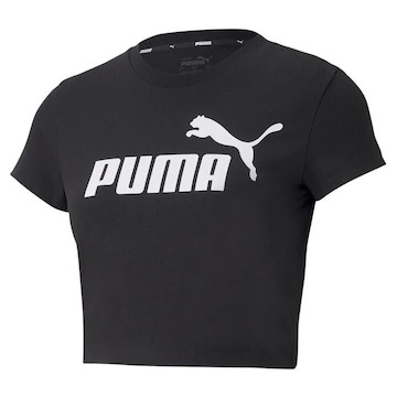 Blusa Cropped Puma Essentials Slim Logo - Feminina