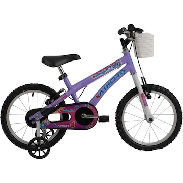 Bicicleta Aro 16 Athor Baby Girl com rodinha Freio V-Brake 1 Velocidade - Infantil