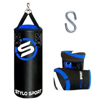 Saco de Pancada Stylo 70cm + Luva Treino Bate Saco Adulto