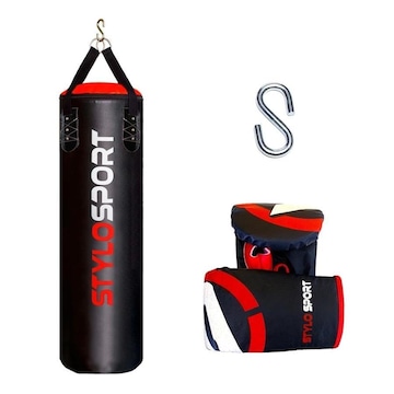 Kit Saco de Pancada Stylo Sport Profissional - 120cm + Luvas Bate Saco - Adulto