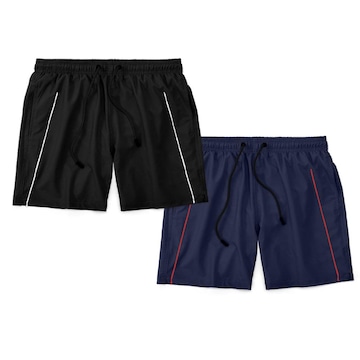 Kit Bermudas Tactel Black Bear com Bolsos e Listras - 2 Unidades - Masculina