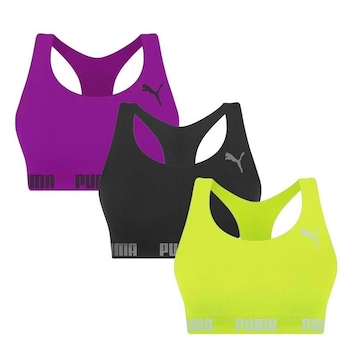 Kit Top Puma Nadador Sem Costura - Feminino - 3 Unidades