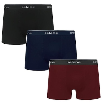 Kit Cuecas Boxer Selene Algodão Plus Size - 3 Unidades - Masculina