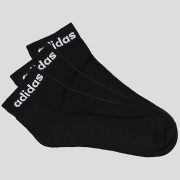 Kit Meia Cano Médio adidas Logo Linear Ankle - 3 Pares - Adulto