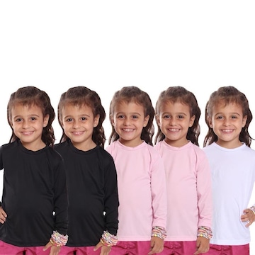 Kit Camisetas Manga Longa Dellas Fit Térmica - 5 Unidades - Infantil