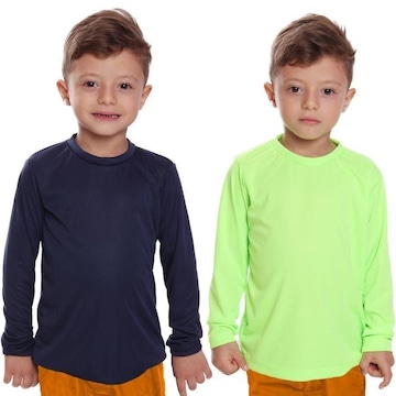 Kit Camisetas Manga Longa Dellas Fit Térmica - 2 Unidades - Infantil