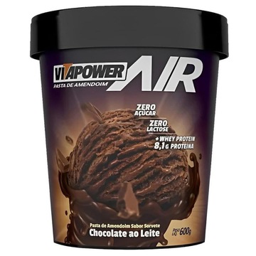 Pasta de Amendoim VitaPower Air Whey - Chocolate ao Leite - 600g