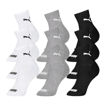 Kit de Meias Cano Médio Puma Esportiva com 9 Pares - Masculino