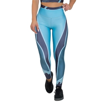 Calça Legging Manalinda Blue Camouflage - Feminina