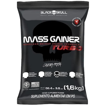 Hipercalórico Black Skull Mass Gainer Turbo Refil - Morango - 1,6kg