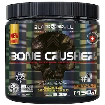 Pré Treino Black Skull Bone Crusher Importado Creatina Beta Alanina - Frutas Amarelas - 150g
