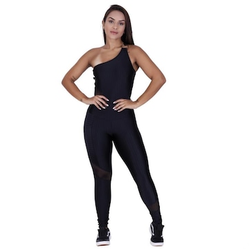 Macacão com Bojo Orbis Fitness Cirre 3D Recortes - Feminino