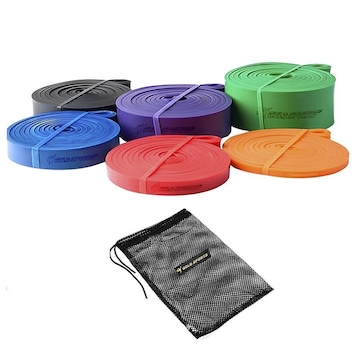 Kit Super Bandas Elásticas Gold Sports Resistência Cross Trainner AD - com 6 Intensidades