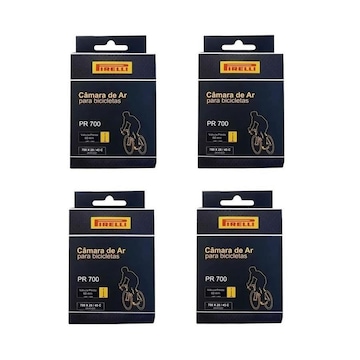 Kit de Câmara de Ar Pirelli 700cx28/45 Bico Fino Presta 60 mm - 4 Unds