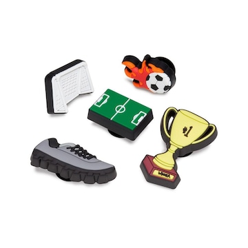 Kit de Acessórios para Sandália Crocs Jibbitz Celebração Futebol - 5 Unds