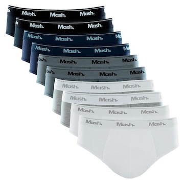 Kit Cueca Slip Mash 10 Peças Masculina Algodão Elástico