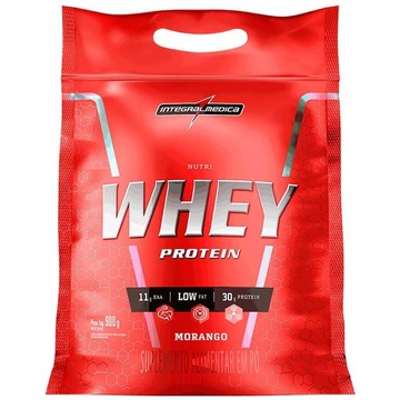 Whey Protein Nutri Integralmedica Isolado Concentrado Refil - Morango - 900g