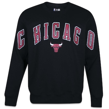 Blusão de Moletom New Era Careca NBA Chicago Bulls Back To School Masculino