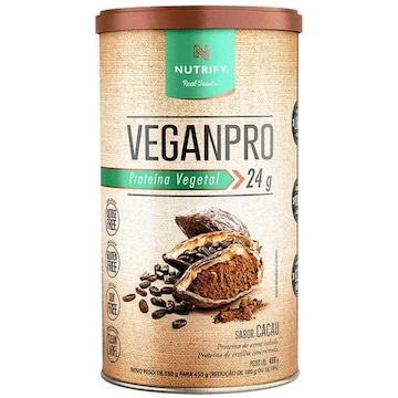 Whey Proteina Vegana Isolado Nutrify Vegan Pro Vitamina B12 - Cacau 450g