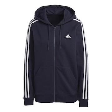 Jaqueta de Moletom com Capuz adidas Regular Essentials 3-Stripes - Feminino