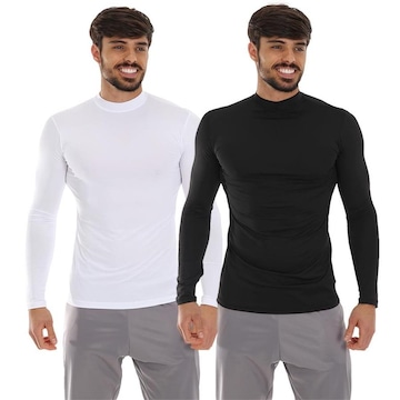 Kit Camisa Manga Longa Frishop SegUnidadesa Pele UV Proteção Térmica - 2 Unidades - Masculina