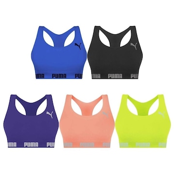 Kit Top Fitness Puma Nadador Sem Costura - Feminino - 5 Unidades