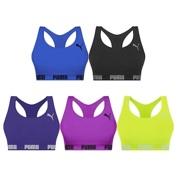 Kit Top Fitness Puma Nadador Sem Costura - Feminino - 5 Unidades