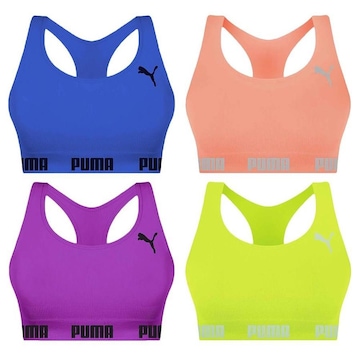 Kit Top Fitness Puma Nadador sem Costura - Feminino - 4 unidades