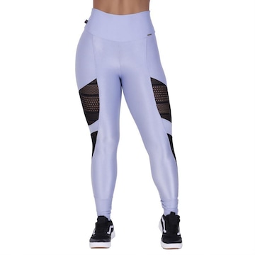 Calça Legging Orbis Fitness Wonder Poliamida Recortes em Tela - Feminina