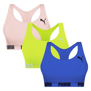 Kit Top Puma Nadador Sem Costura - Feminino - 3 Unidades