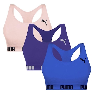 Kit Top Puma Nadador Sem Costura - Feminino - 3 Unidades