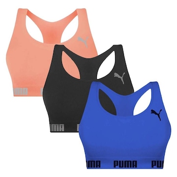 Kit Top Puma Nadador Sem Costura - Feminino - 3 Unidades