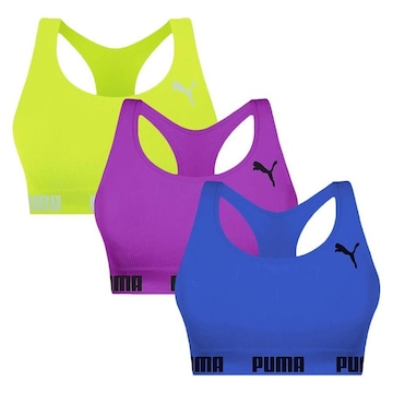 Kit Top Puma Nadador Sem Costura - Feminino - 3 Unidades