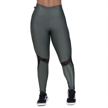 Calça Legging Orbis Fitness Wonder Detalhe Tela Cós Alto - Feminina