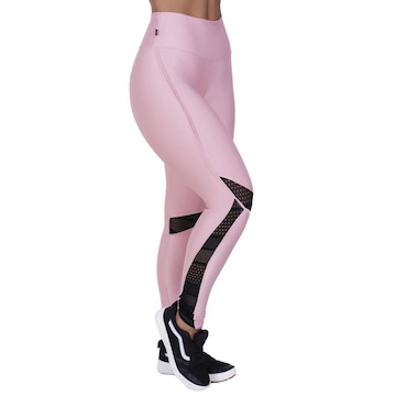 Calça Legging Orbis Fitness Wonder Detalhe Tela Cós Alto - Feminina