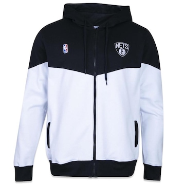 Blusão de Moletom com Capuz New Era Canguru Fechado NBA Brooklyn Nets World - Masculino