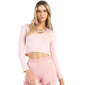 Blusa Cropped Vestem Manga Longa Baru - Feminina