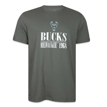 Camiseta New Era Milwaukee Bucks Modern Classic Verde Oliva - Masculina